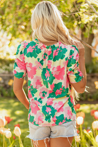Jolene Ruched Short Sleeve Blouse - Hello Beautiful BoutiqueBlouses & ShirtsThreaded Pear