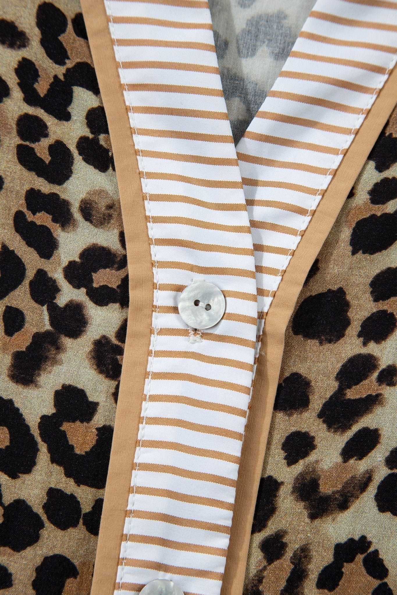 Jordyn Contrast Striped Trim Shirt - Hello Beautiful BoutiqueBlouses & ShirtsThreaded Pear
