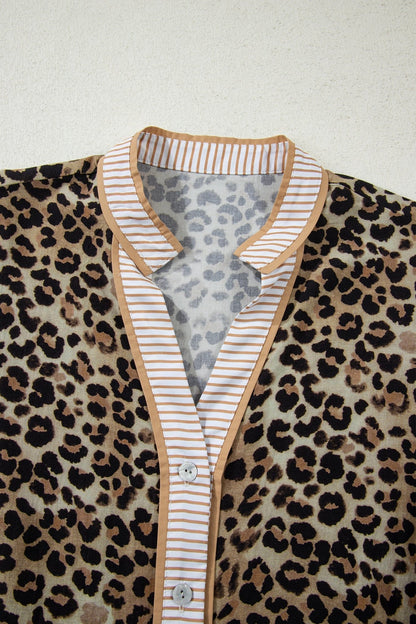 Jordyn Contrast Striped Trim Shirt - Hello Beautiful BoutiqueBlouses & ShirtsThreaded Pear