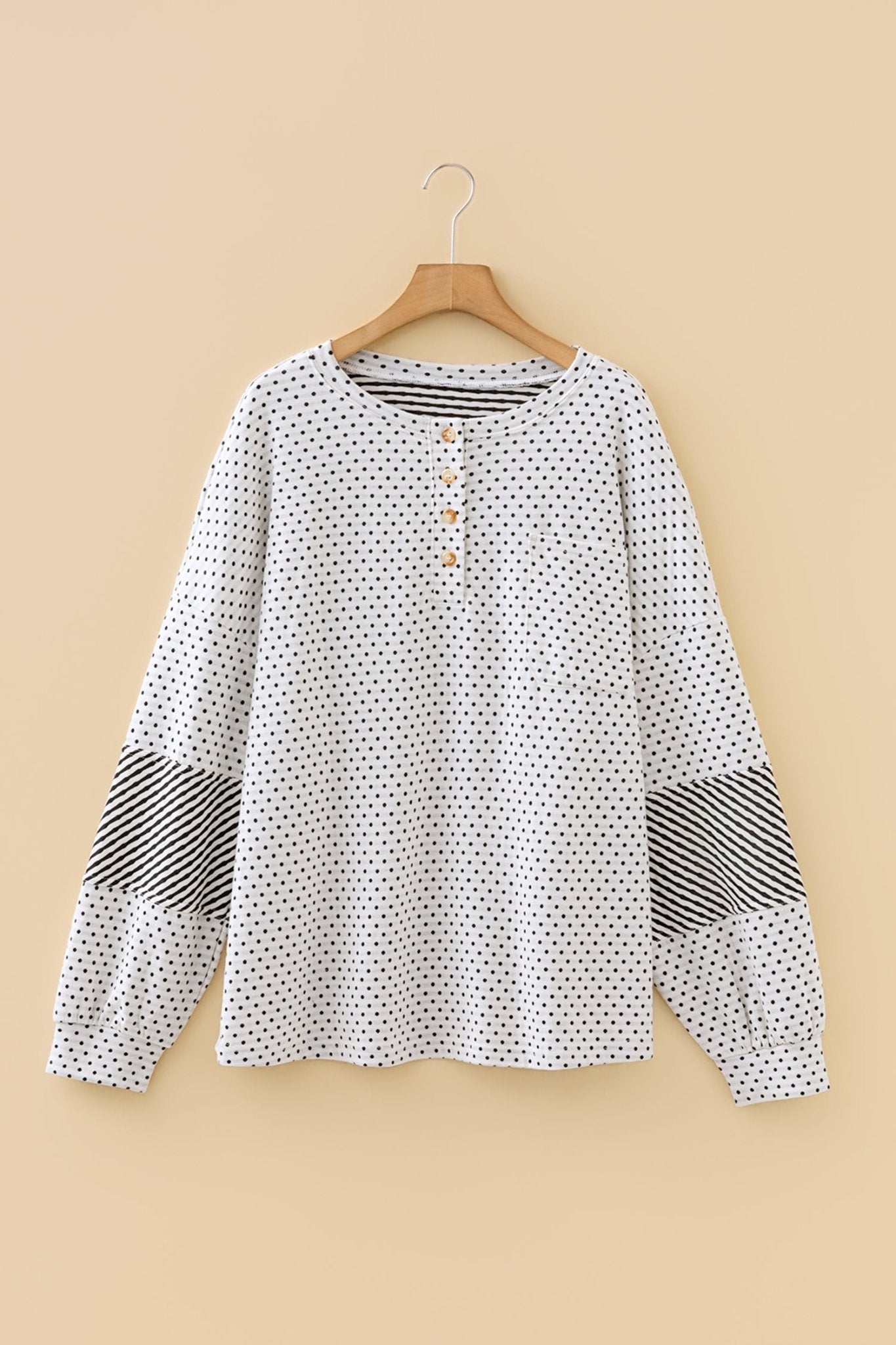 Jordyn Sleeve Henley top Long Sleeve PLUS Top - Hello Beautiful BoutiquePlus Size Blouses & ShirtsThreaded Pear