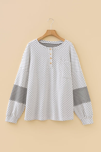 Jordyn Sleeve Henley top Long Sleeve PLUS Top - Hello Beautiful BoutiquePlus Size Blouses & ShirtsThreaded Pear