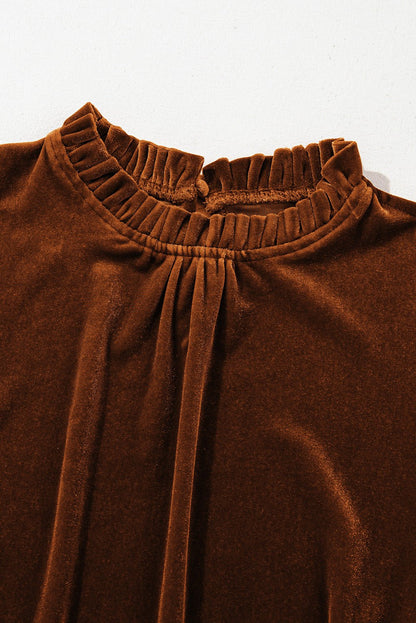 Josephine Puff Sleeve Velvet Top - Hello Beautiful BoutiqueLong Sleeve TopsThreaded Pear