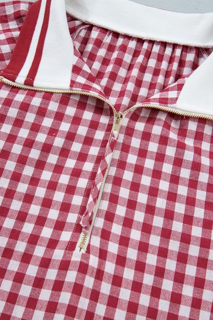Journi Patchwork Half Zip Blouse - Hello Beautiful BoutiqueBlouses & ShirtsThreaded Pear