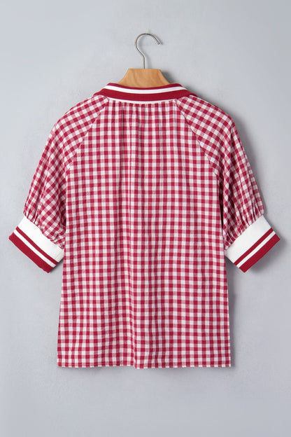 Journi Patchwork Half Zip Blouse - Hello Beautiful BoutiqueBlouses & ShirtsThreaded Pear