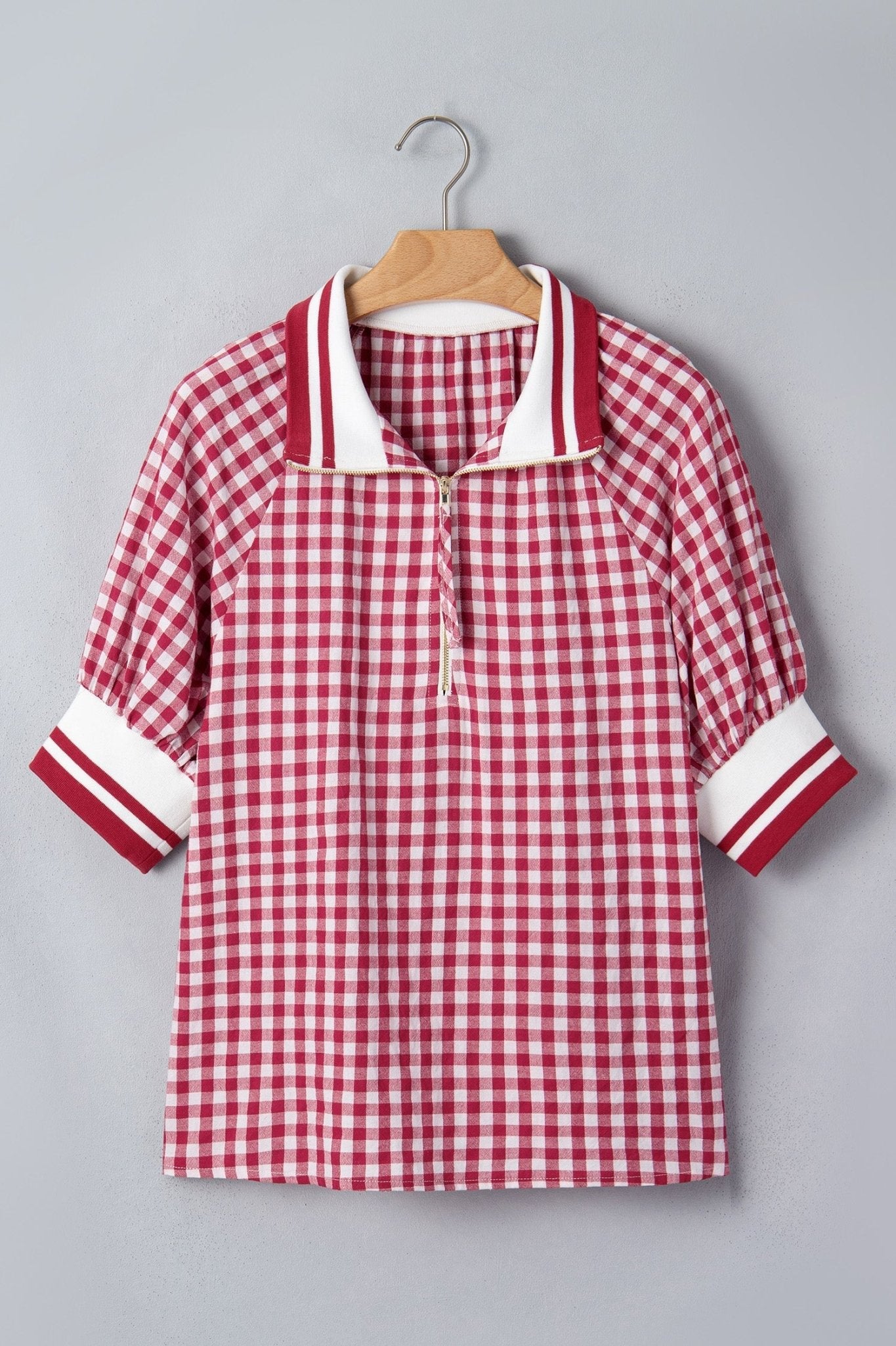 Journi Patchwork Half Zip Blouse - Hello Beautiful BoutiqueBlouses & ShirtsThreaded Pear