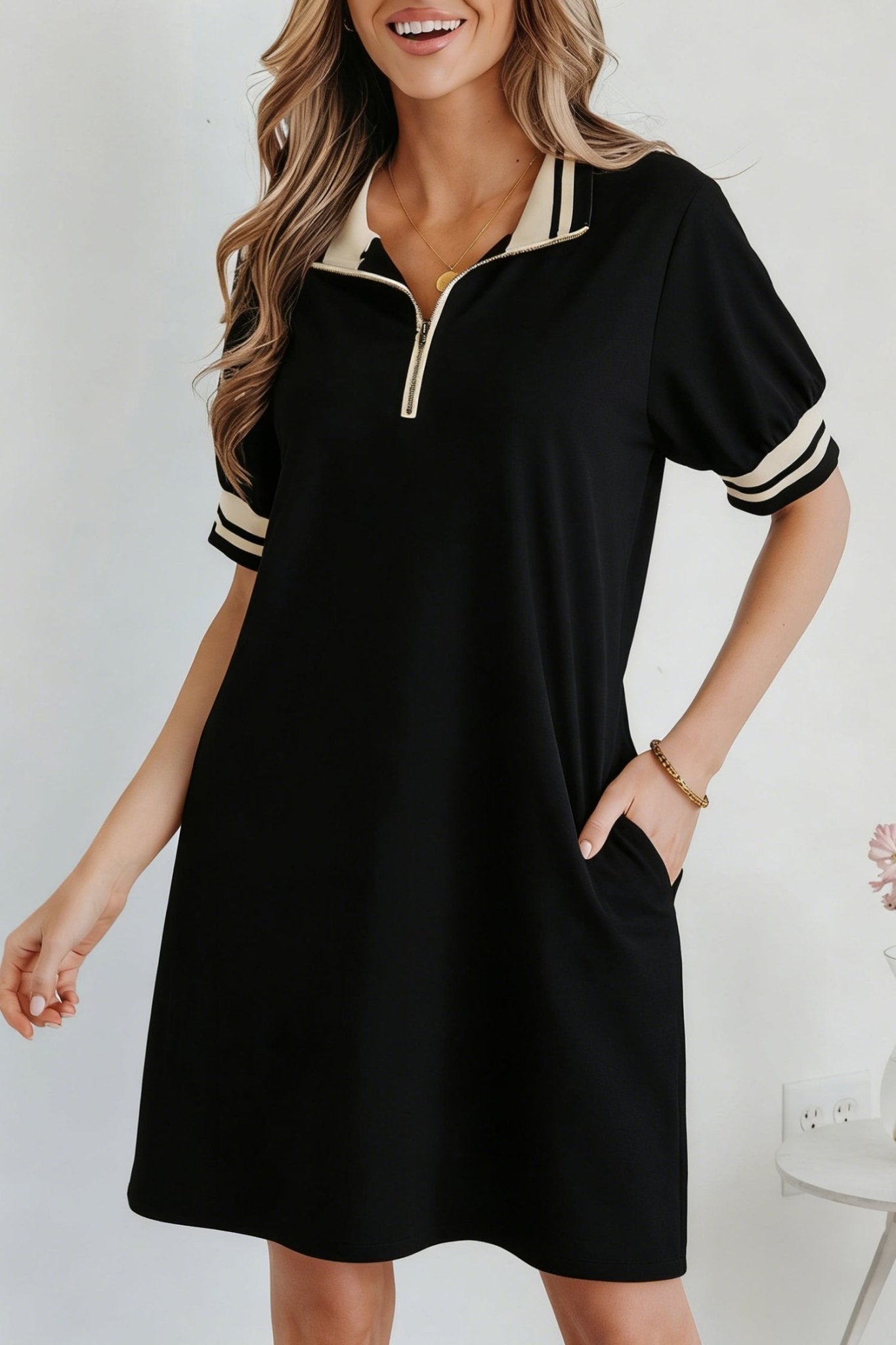Jovie Trim Preppy Polo Tee - Hello Beautiful BoutiqueT Shirt DressesThreaded Pear