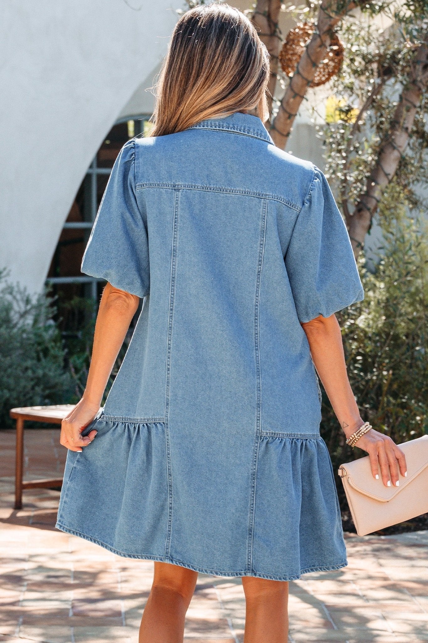 Joy Ruffle Hem Patchwork Dress - Hello Beautiful BoutiqueMini DressesThreaded Pear