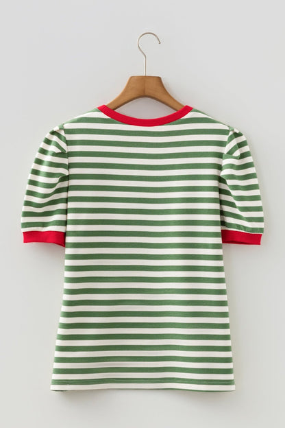 Joy Sleeve Contrast Trim Tee - Hello Beautiful BoutiqueTops & TeesThreaded Pear