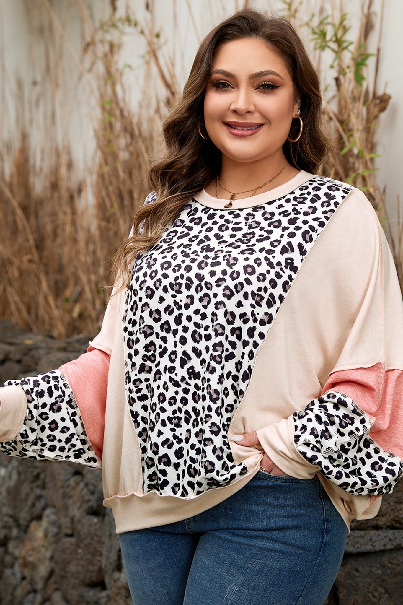 Jream Reverse Stitch Baggy PLUS Pullover - Hello Beautiful BoutiquePlus Size Long Sleeve TopsThreaded Pear