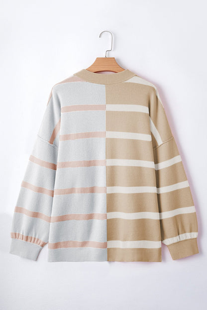 Jream Stripe Colorblock Oversized Sweater - Hello Beautiful BoutiqueSweatersThreaded Pear