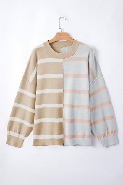 Jream Stripe Colorblock Oversized Sweater - Hello Beautiful BoutiqueSweatersThreaded Pear