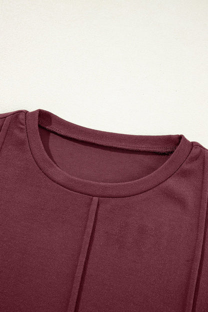 Judith Solid Exposed Seam Long Sleeve Top - Hello Beautiful BoutiqueLong Sleeve TopsThreaded Pear