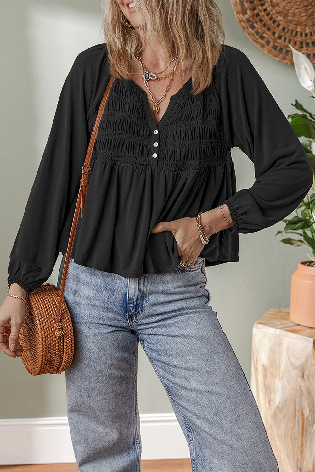 Juliana Bust Flow Fit Blouse - Hello Beautiful BoutiqueBlouses & ShirtsThreaded Pear