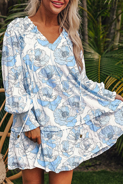Juliana Sleeve Flowy Mini Dress - Hello Beautiful BoutiqueFloral DressesThreaded Pear