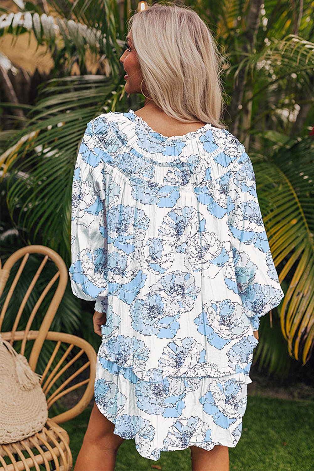 Juliana Sleeve Flowy Mini Dress - Hello Beautiful BoutiqueFloral DressesThreaded Pear