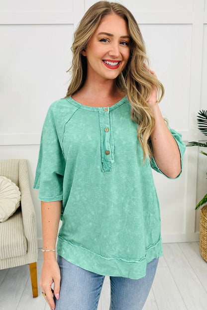 Julie Mineral Wash T Shirt - Hello Beautiful BoutiqueTops & TeesThreaded Pear