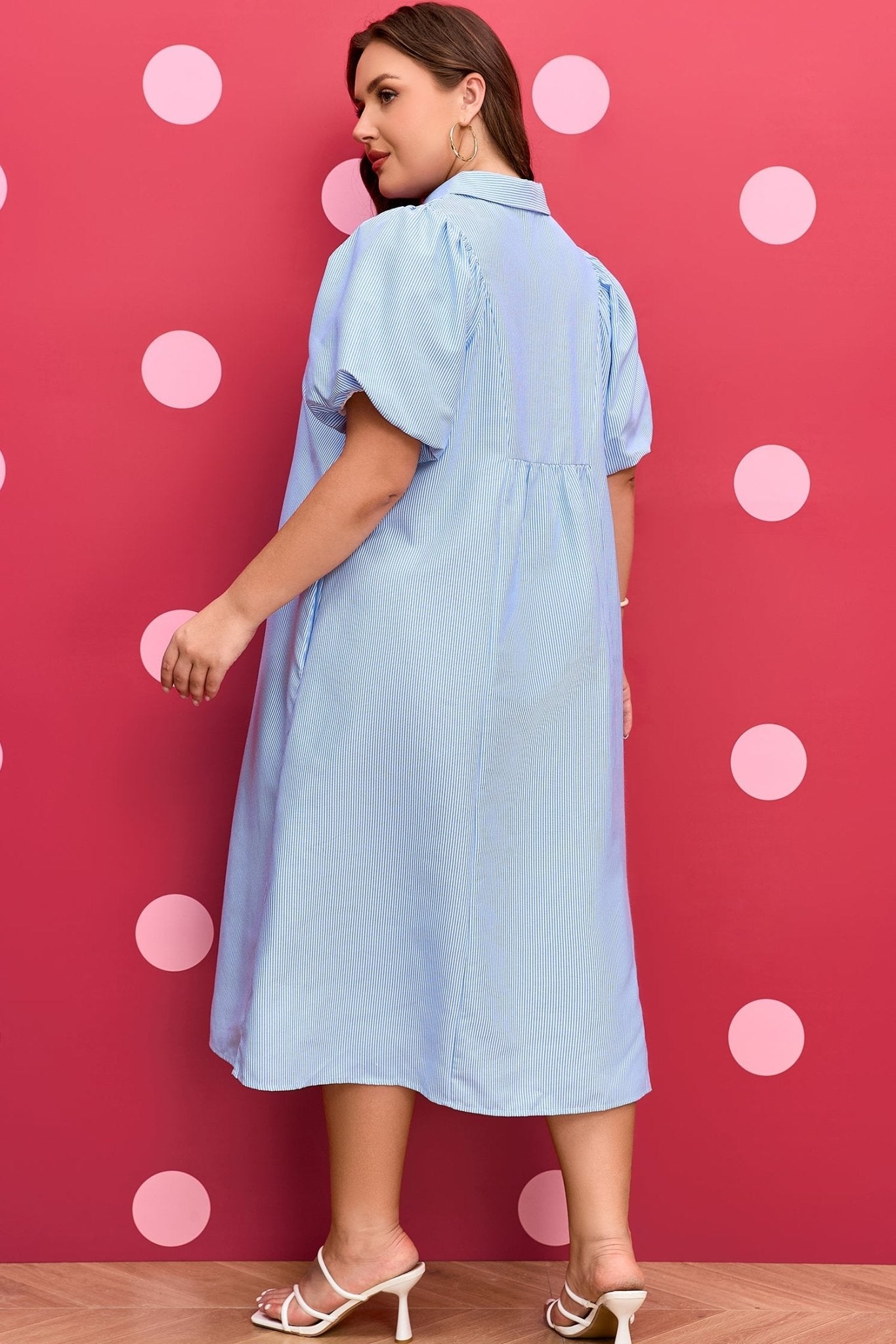 Julieta Detail Collar Midi PLUS Dress - Hello Beautiful BoutiquePlus Size Midi DressesThreaded Pear