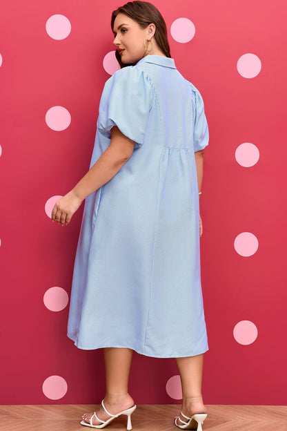 Julieta Detail Collar Midi PLUS Dress - Hello Beautiful BoutiquePlus Size Midi DressesThreaded Pear