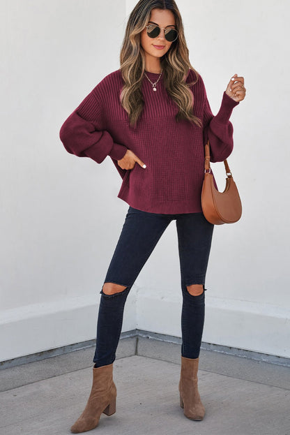 Julietta Mixed Textured Knitted Sweater - Hello Beautiful BoutiqueSweatersThreaded Pear