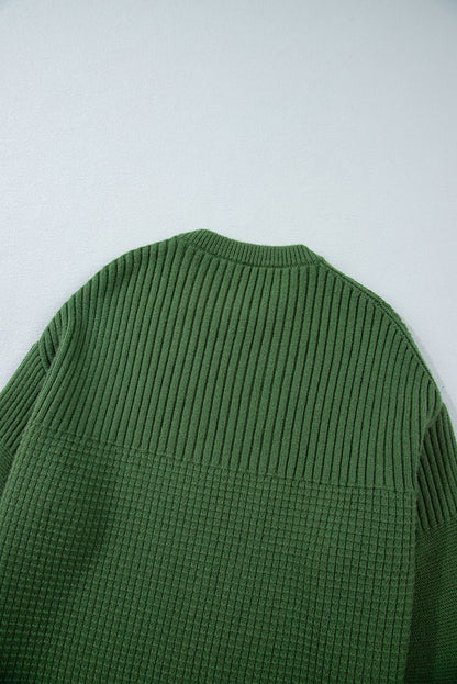 Julietta Mixed Textured Knitted Sweater - Hello Beautiful BoutiqueSweatersThreaded Pear
