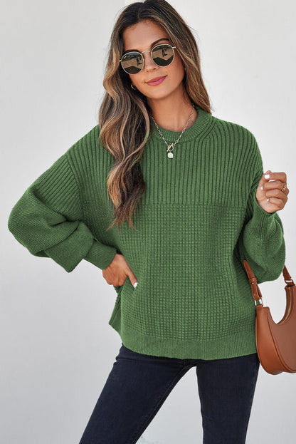 Julietta Mixed Textured Knitted Sweater - Hello Beautiful BoutiqueSweatersThreaded Pear