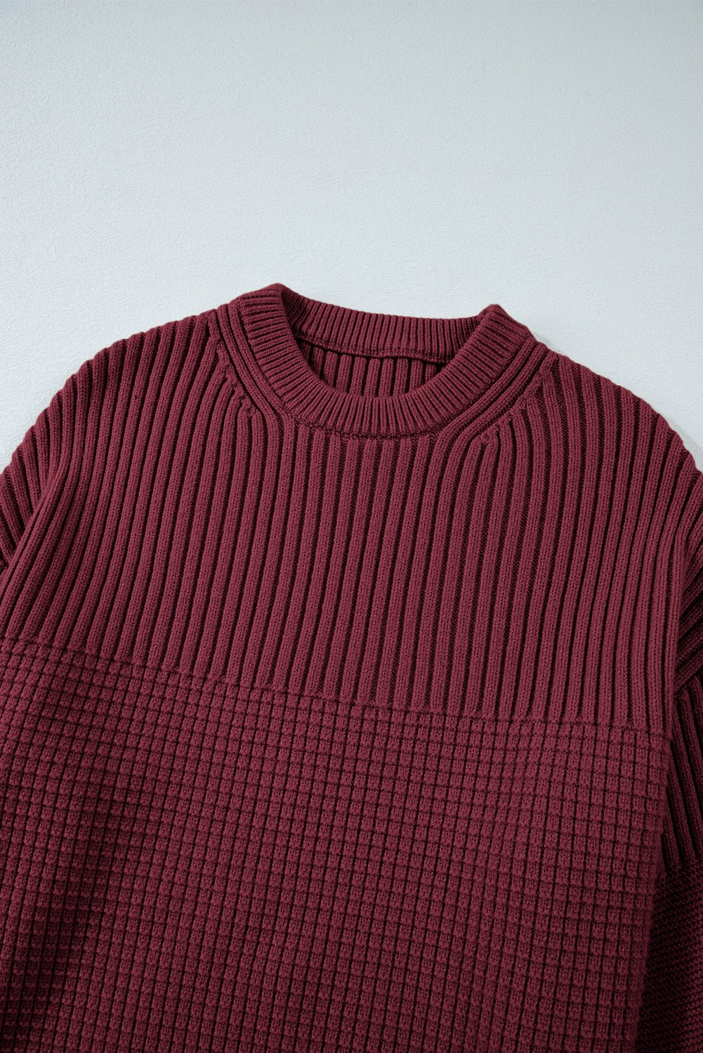 Julietta Mixed Textured Knitted Sweater - Hello Beautiful BoutiqueSweatersThreaded Pear