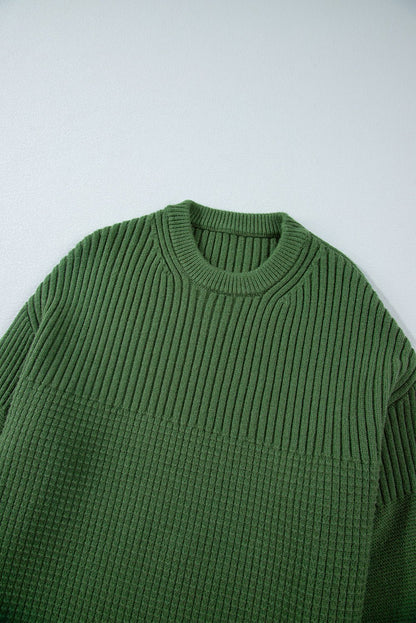 Julietta Mixed Textured Knitted Sweater - Hello Beautiful BoutiqueSweatersThreaded Pear