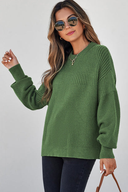 Julietta Mixed Textured Knitted Sweater - Hello Beautiful BoutiqueSweatersThreaded Pear