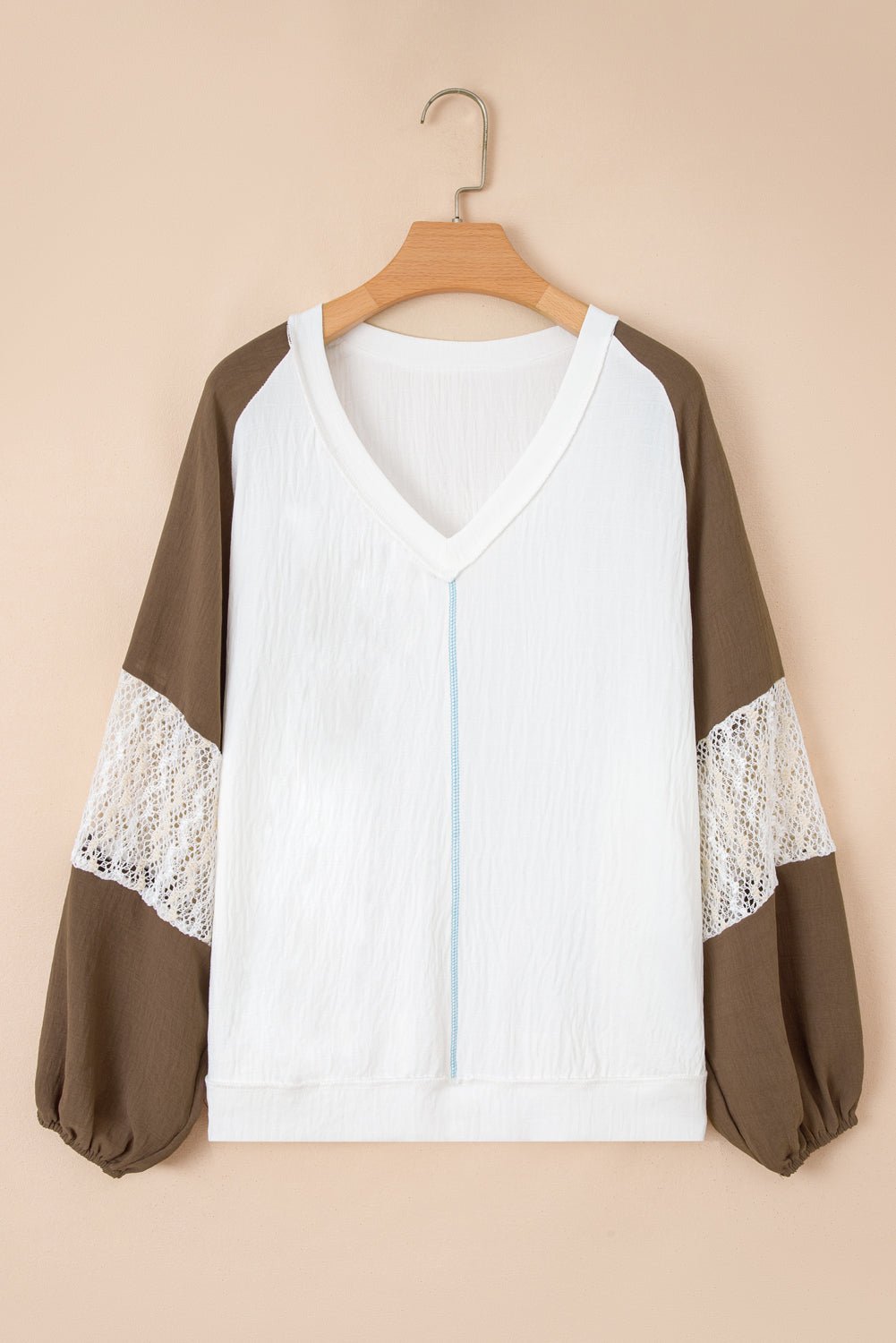 Julietta Patchwork Balloon Sleeve PLUS Blouse - Hello Beautiful BoutiquePlus Size Blouses & ShirtsThreaded Pear