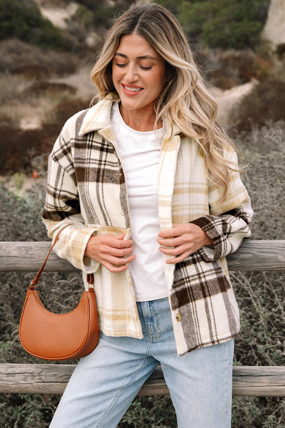 Julinique Plaid Patchwork Side Shacket - Hello Beautiful BoutiquePlaid ShacketsThreaded Pear