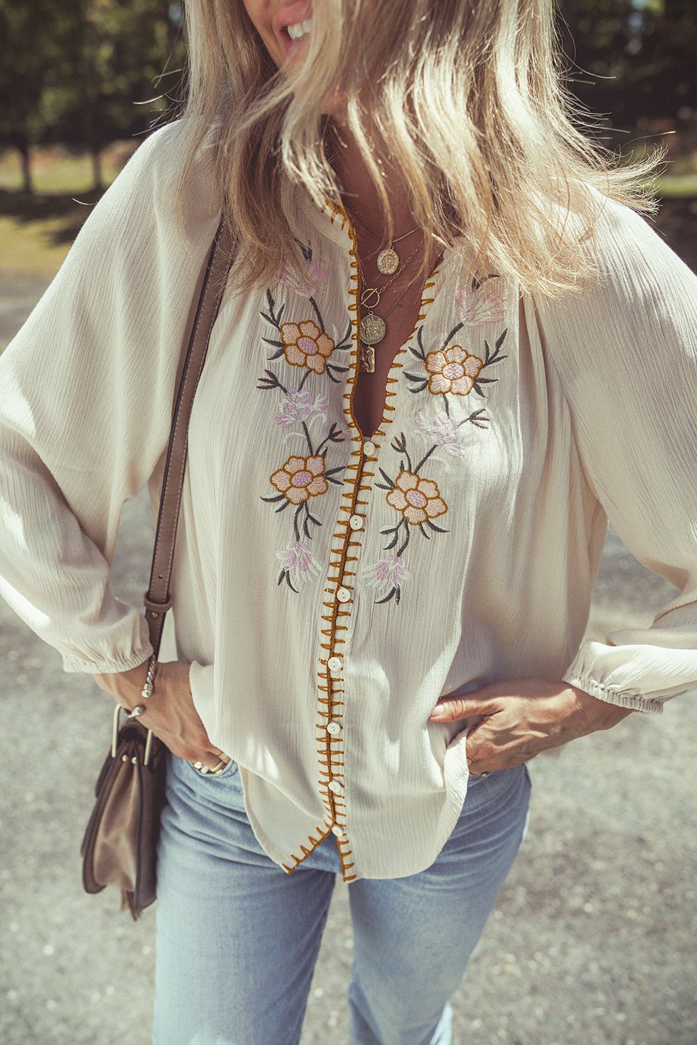 June Puff Sleeve Loose Shirt - Hello Beautiful BoutiqueBlouses & ShirtsThreaded Pear