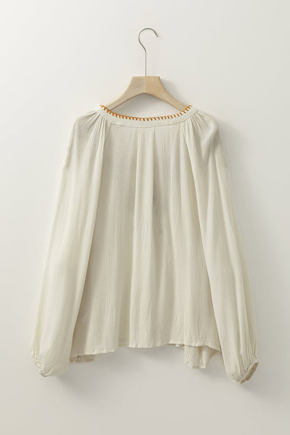 June Puff Sleeve Loose Shirt - Hello Beautiful BoutiqueBlouses & ShirtsThreaded Pear