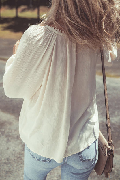 June Puff Sleeve Loose Shirt - Hello Beautiful BoutiqueBlouses & ShirtsThreaded Pear