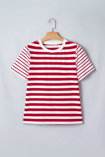 June Stripe Patchwork T Shirt - Hello Beautiful BoutiqueTops & TeesThreaded Pear