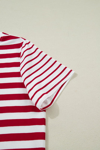 June Stripe Patchwork T Shirt - Hello Beautiful BoutiqueTops & TeesThreaded Pear