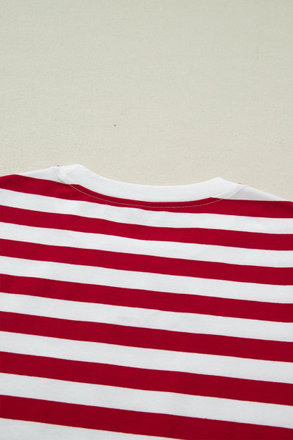 June Stripe Patchwork T Shirt - Hello Beautiful BoutiqueTops & TeesThreaded Pear