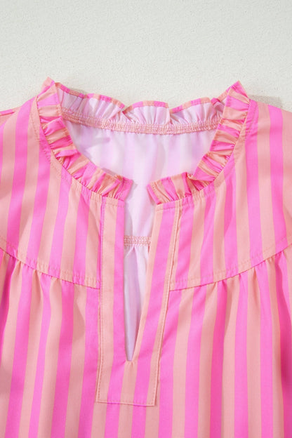 Juniper Stripe Ruffled Summer Blouse - Hello Beautiful BoutiqueBlouses & ShirtsThreaded Pear