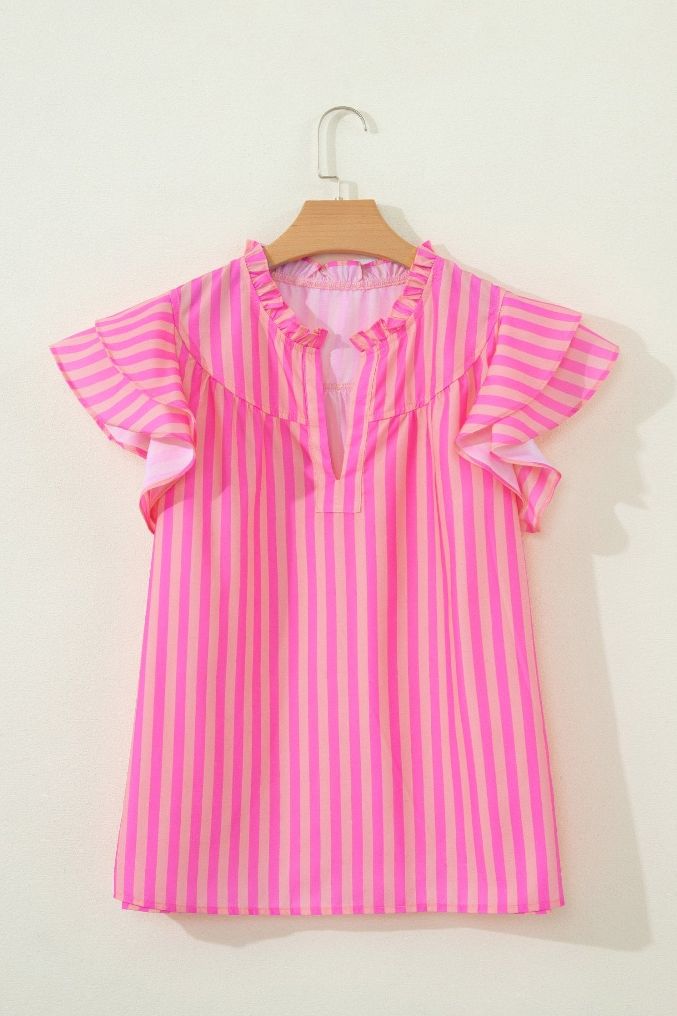Juniper Stripe Ruffled Summer Blouse - Hello Beautiful BoutiqueBlouses & ShirtsThreaded Pear