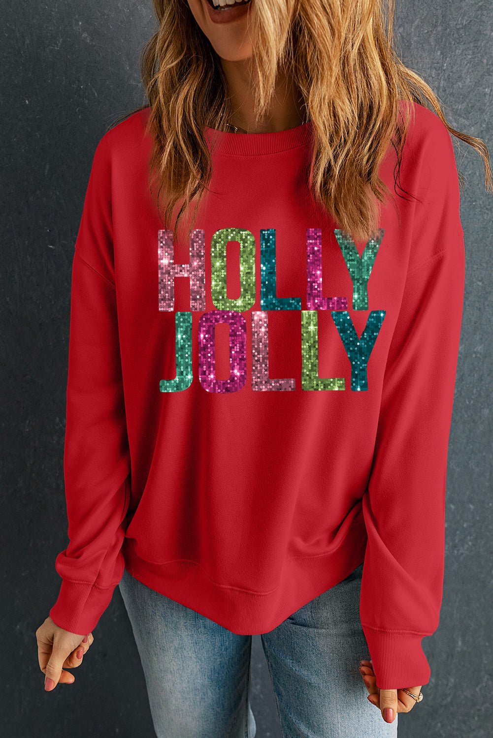Junora Jolly Printing Christmas Pullover - Hello Beautiful BoutiqueGraphic SweatshirtsThreaded Pear
