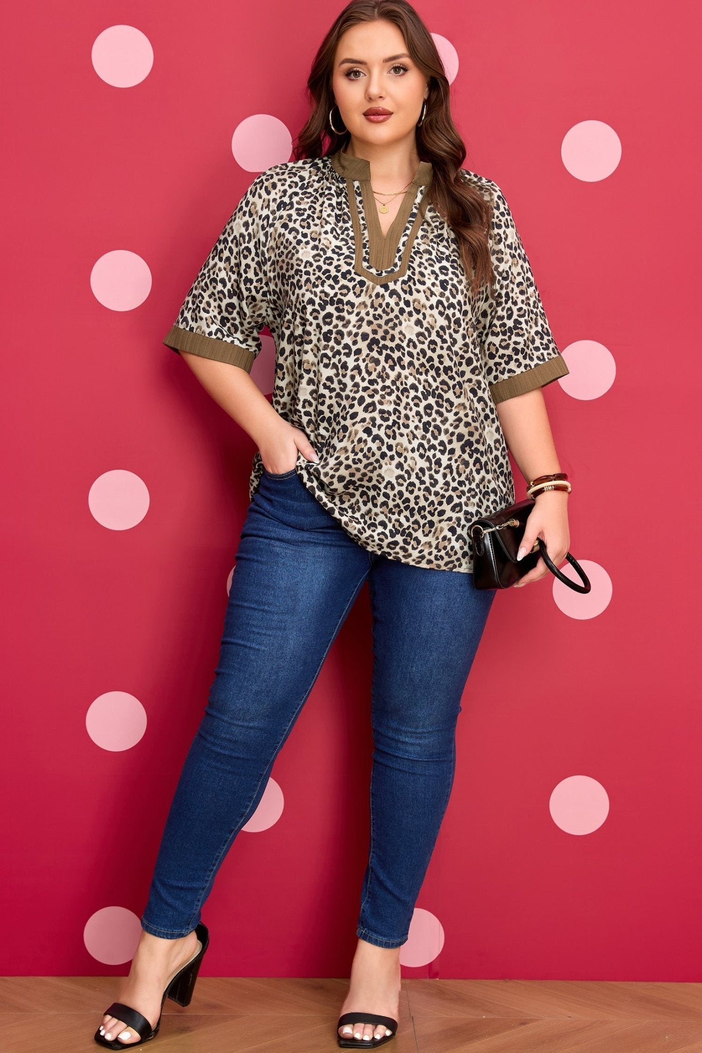 Kahlani Crinkled Colorblock Patchwork PLUS Blouse - Hello Beautiful BoutiquePlus Size Blouses & ShirtsThreaded Pear