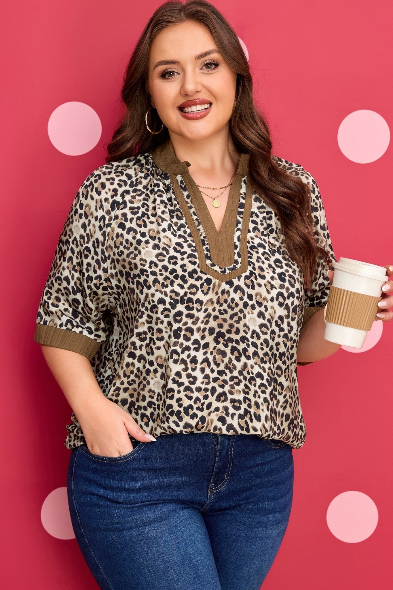 Kahlani Crinkled Colorblock Patchwork PLUS Blouse - Hello Beautiful BoutiquePlus Size Blouses & ShirtsThreaded Pear