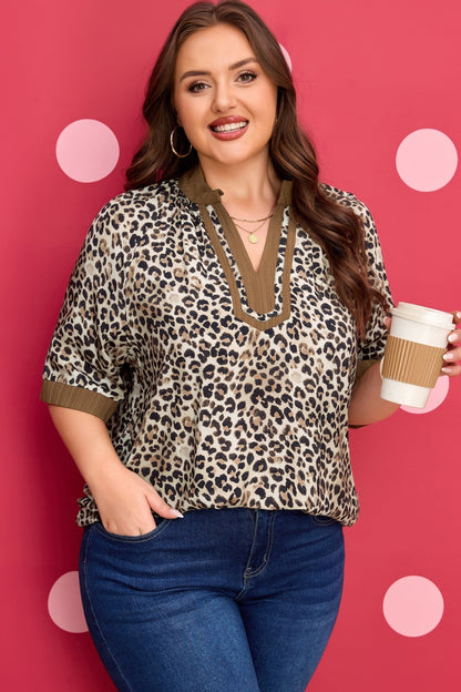 Kahlani Crinkled Colorblock Patchwork PLUS Blouse - Hello Beautiful BoutiquePlus Size Blouses & ShirtsThreaded Pear