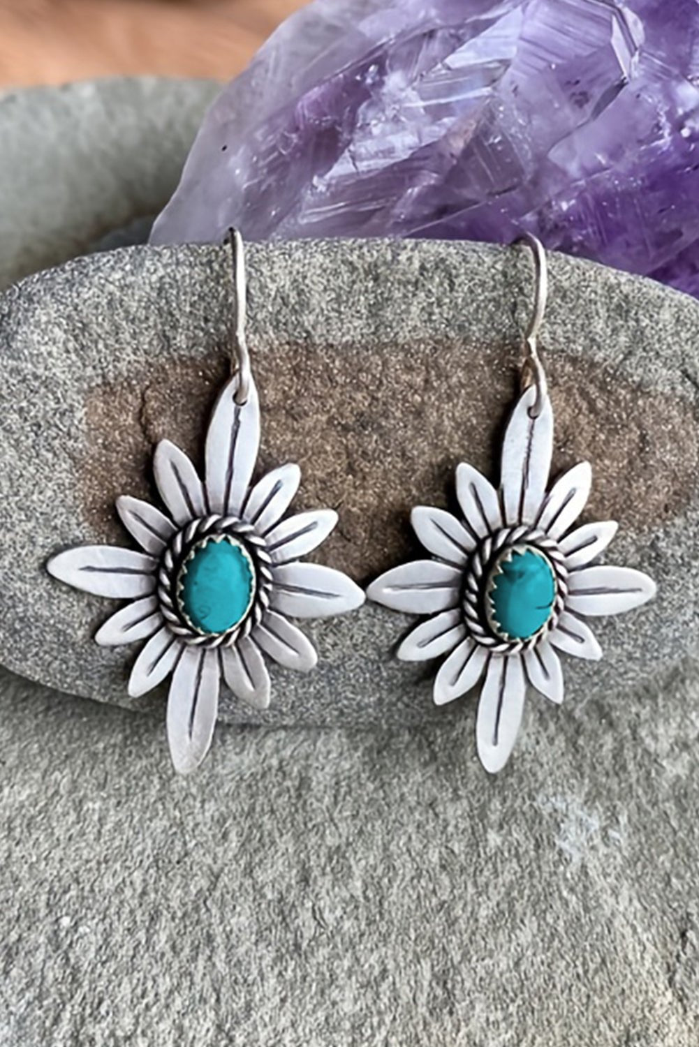 Kahlani Flower Shape Hook Earrings - Hello Beautiful BoutiqueJewelryThreaded Pear