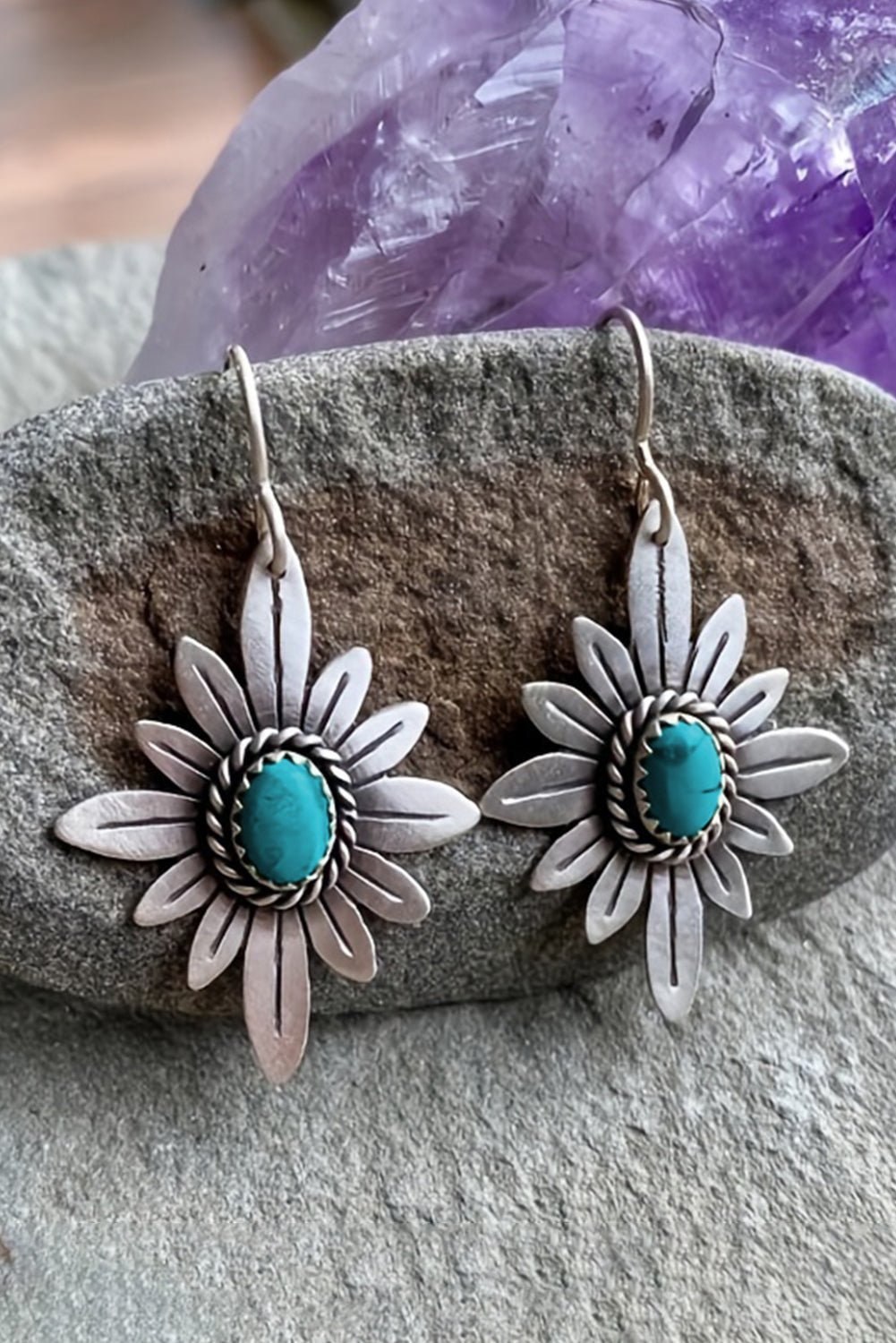 Kahlani Flower Shape Hook Earrings - Hello Beautiful BoutiqueJewelryThreaded Pear
