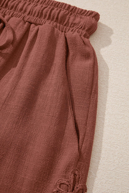 Kaia Waist Loose Linen Shorts - Hello Beautiful BoutiqueCasual ShortsThreaded Pear