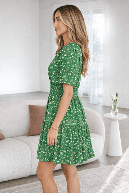 Kailani High Waistband Mini Dress - Hello Beautiful BoutiqueFloral DressesThreaded Pear