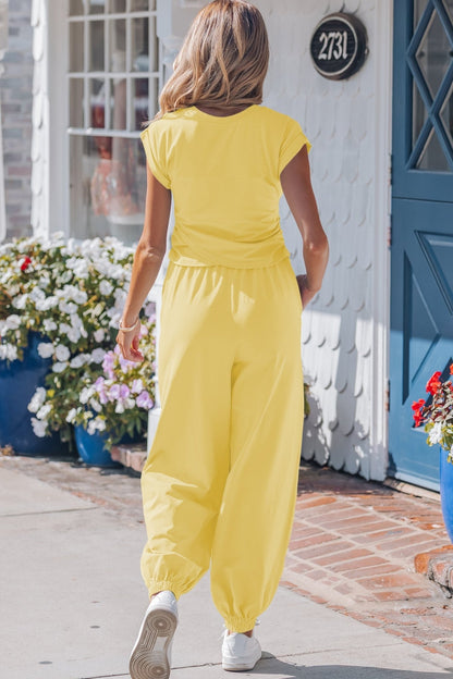 Kaitlyn Color Cropped Top Set - Hello Beautiful BoutiquePant SetsThreaded Pear