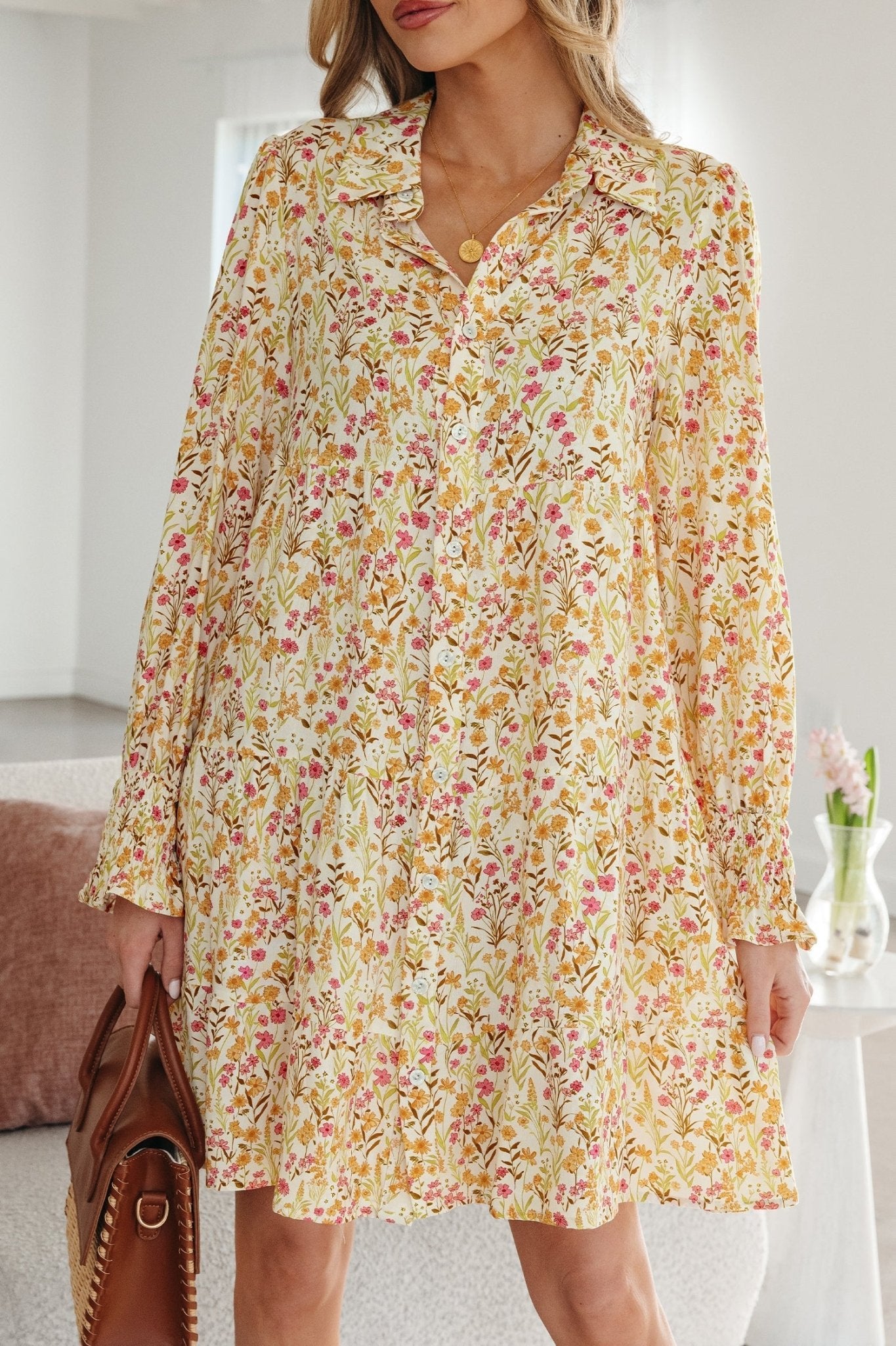 Kaiya Loose Shirt Dress Long Sleeve - Hello Beautiful BoutiqueMini DressesThreaded Pear