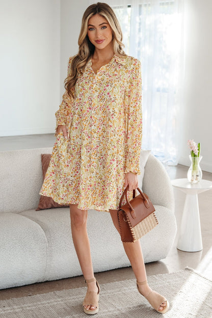 Kaiya Loose Shirt Dress Long Sleeve - Hello Beautiful BoutiqueMini DressesThreaded Pear