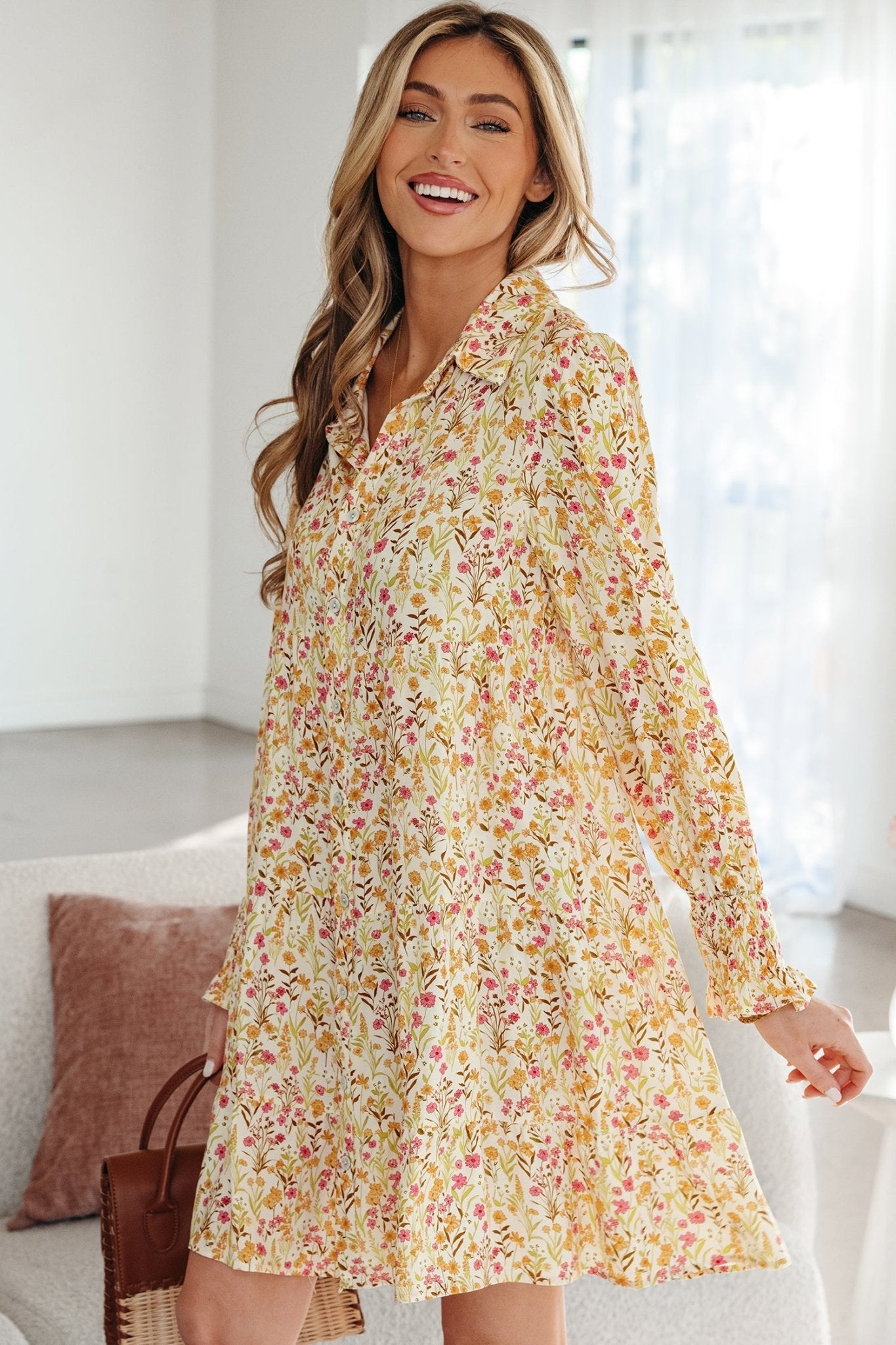 Kaiya Loose Shirt Dress Long Sleeve - Hello Beautiful BoutiqueMini DressesThreaded Pear